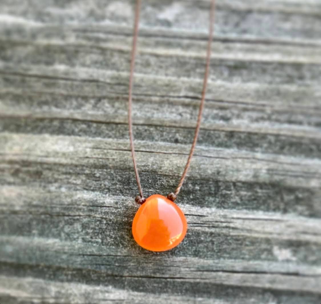 Carnelian Teardrop Necklace