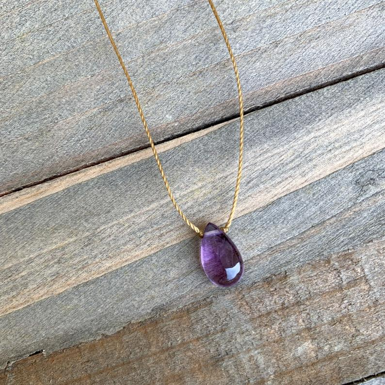 tiny amethyst necklace