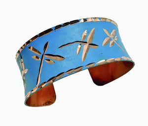 Blue Patina Dragon Fly Dream Adjustable Cuff Bracelet