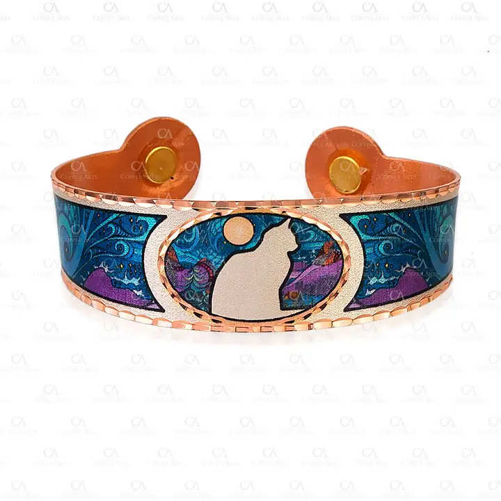 Cat Copper Bracelet with Magnet