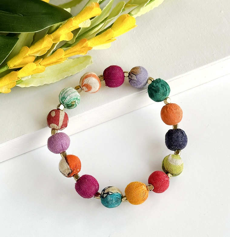 Recycled Kantha Bauble Bracelet