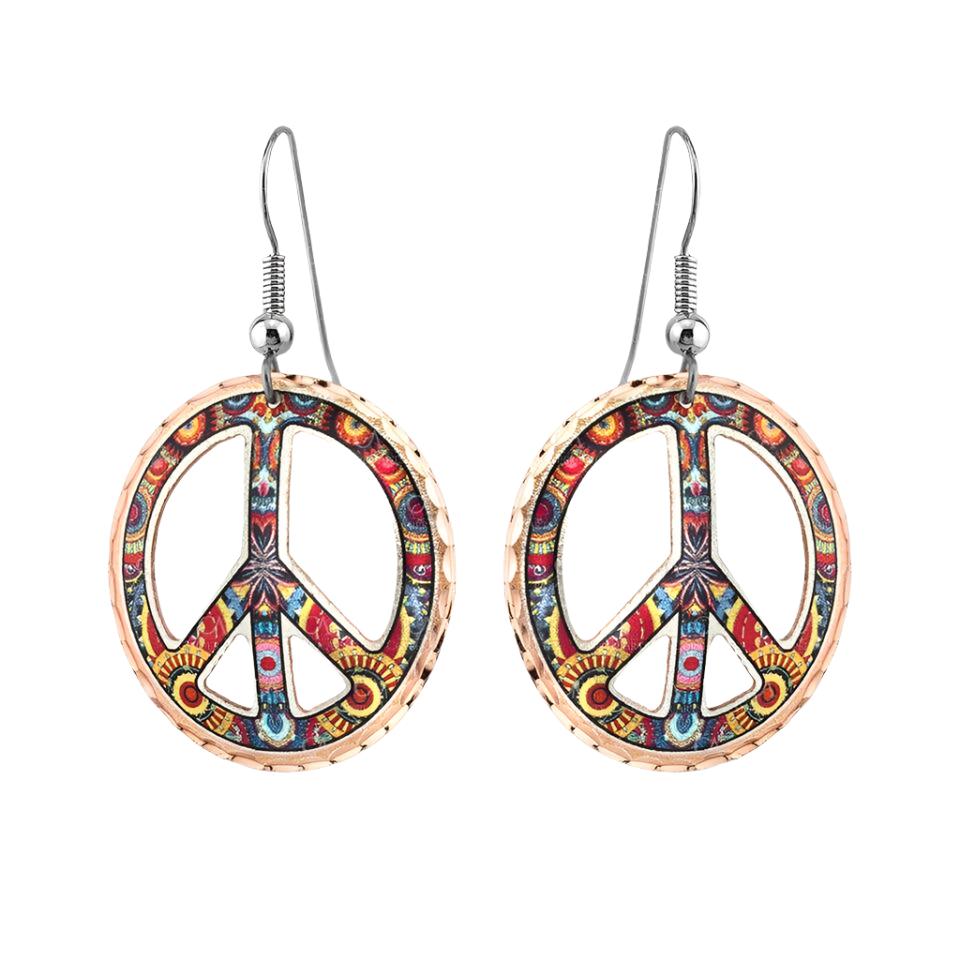 Copper Peace Earrings