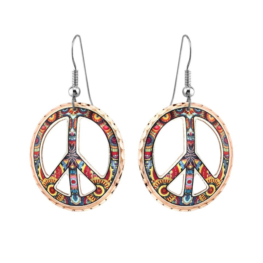 Copper Peace Earrings