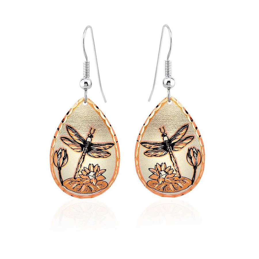 Copper Dragonfly Earrings