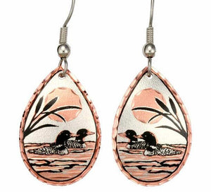 Loon Copper Earrings