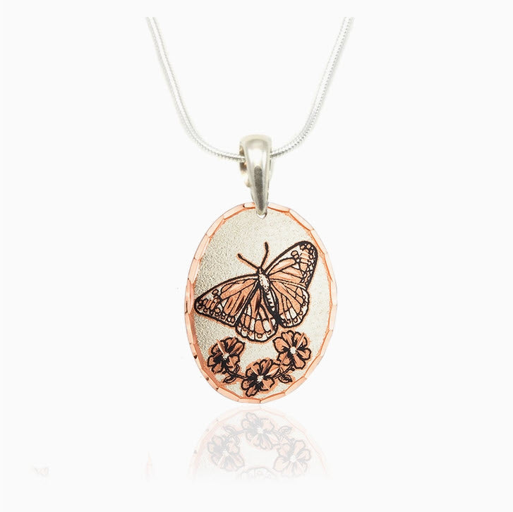 Butterfly Oval Necklace