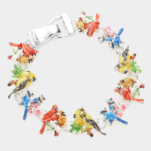 Double Enamel bird bracelet