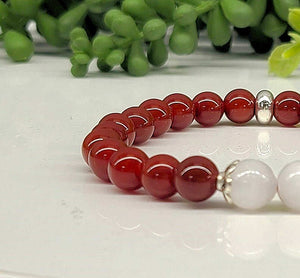 Close up of carnelian bracelet