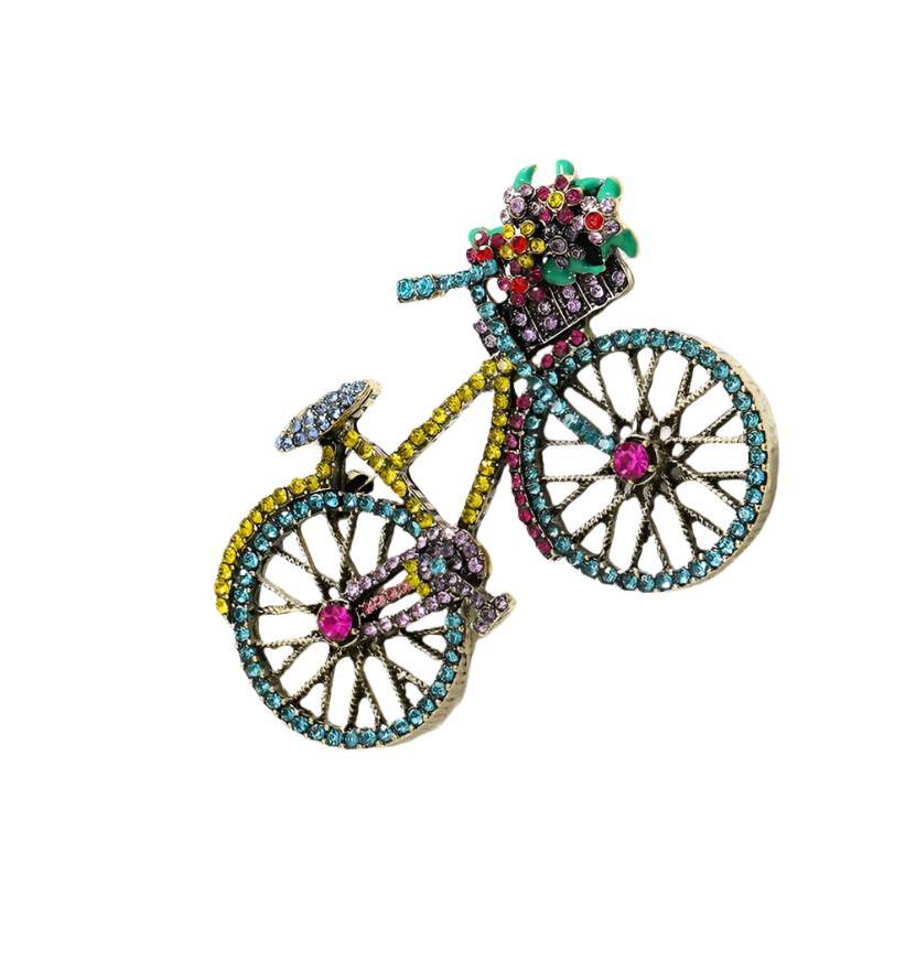 Bicycle Crystal Pin