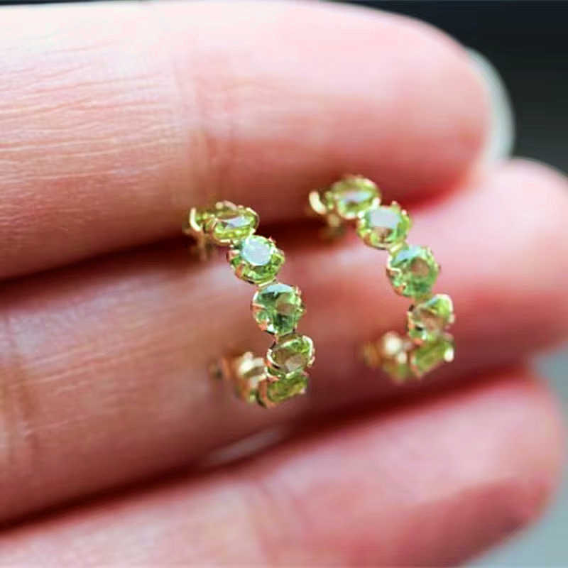 Peridot Hoop Earrings