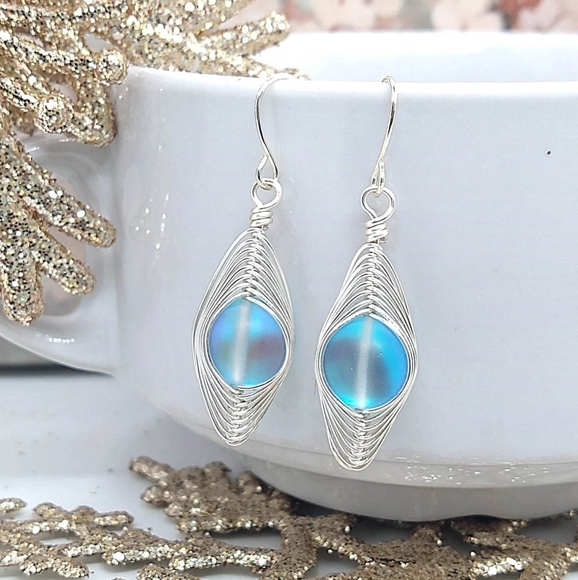 Iridescent Mermaid Glass Earrings