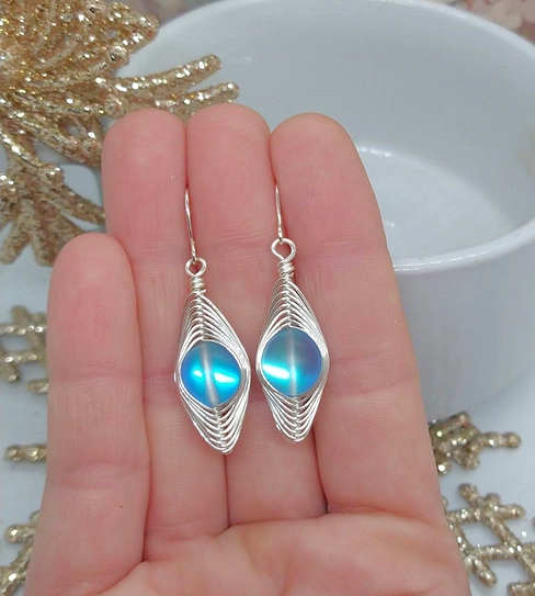 Iridescent Mermaid Glass Earrings