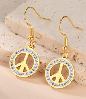 Peace Sign Dangle Earrings