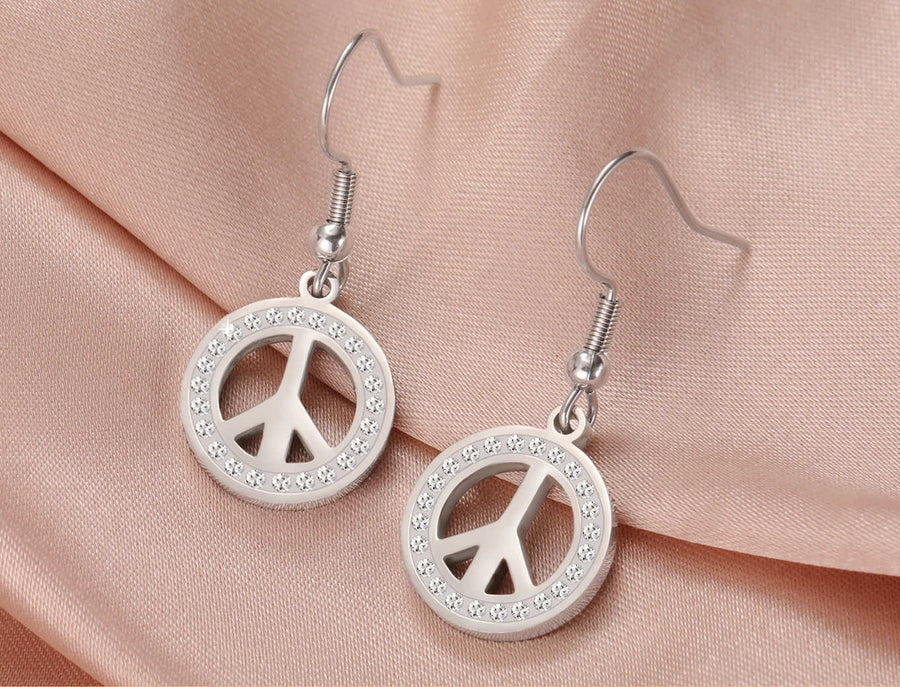 Peace Sign Dangle Earrings