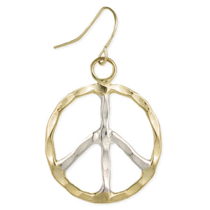 Mixed Metal Peace Earrings