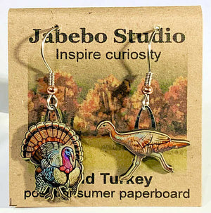 recycled wild turkey earrings