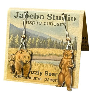 Post consumer waste Bear earrings