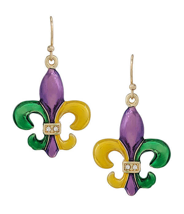 Mardi Gras Fleur De Lis Earrings