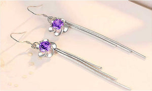 Flower dangle earrings