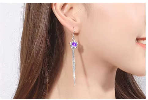 Flower dangle earrings