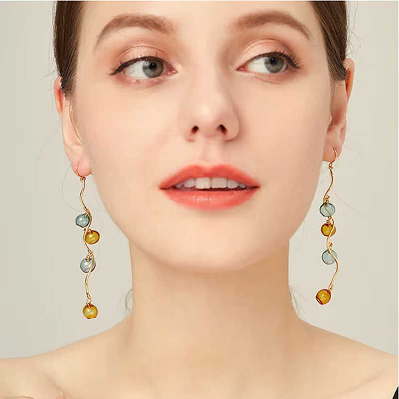 Handblown glass earrings