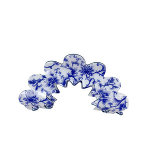 Blue Floral Curved Hair claw