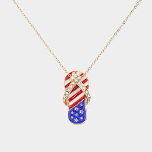 US flag Flip Flop Necklace