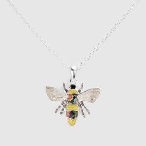 Patterned Bee Pendant Necklace