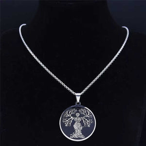 Goddess Tree Stainless Steel Necklace