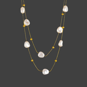 Stainless Stell pearl necklace