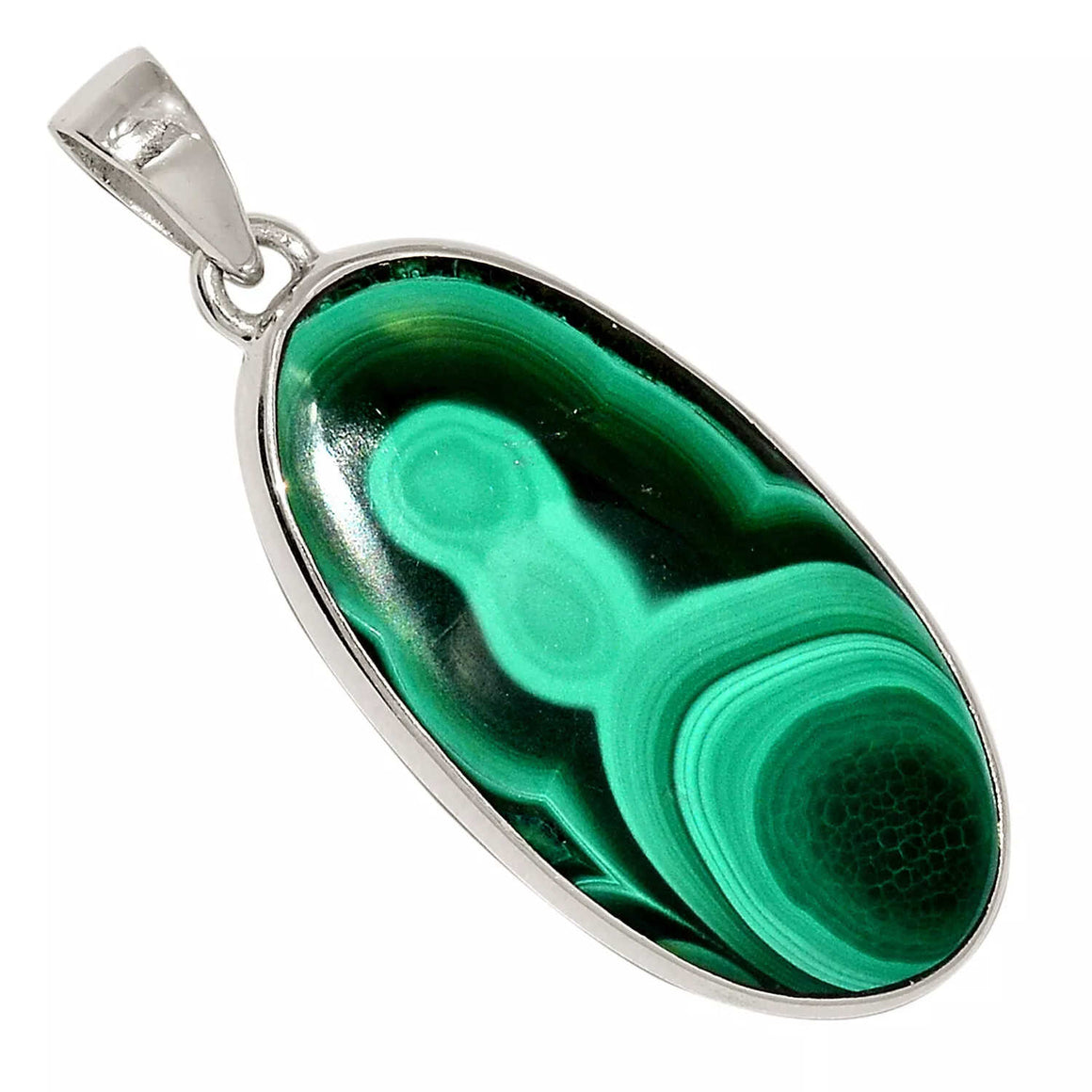 Bulls Eye Malachite Pendant