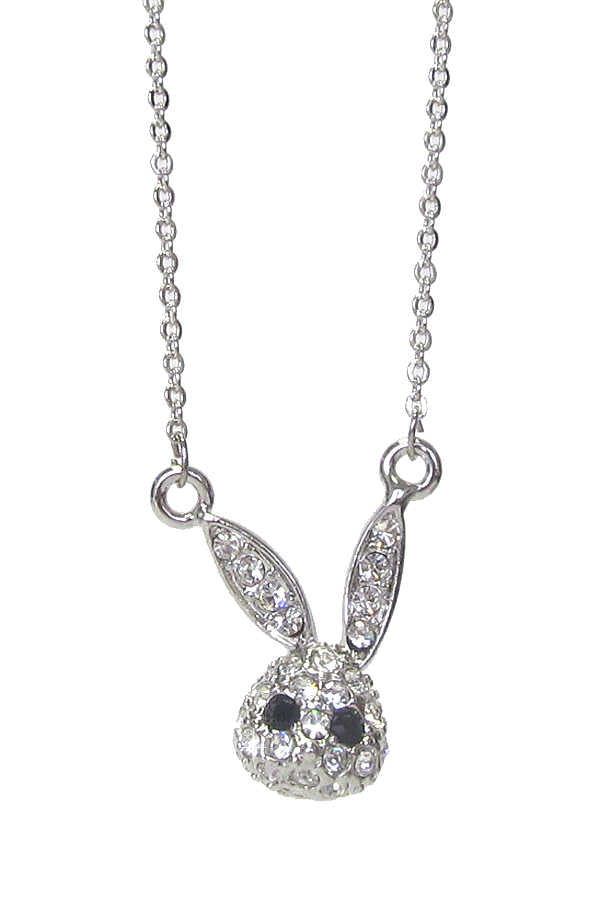 Rhinestone Rabbit Necklace