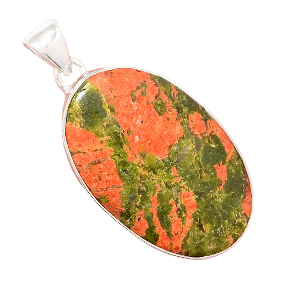 Unakite Silver Pendant