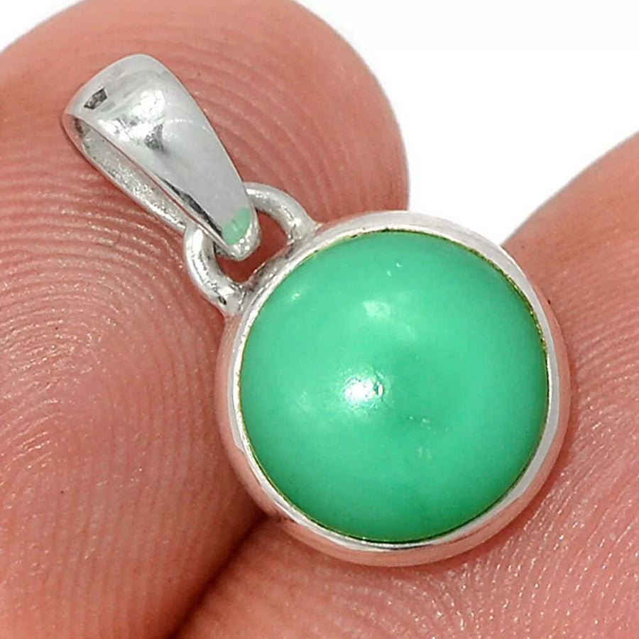 Chrysoprase Sterling Silver Pendant