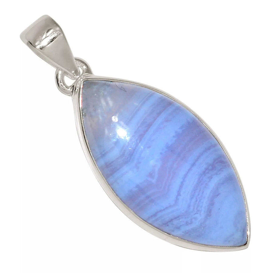 Blue Lace Agate Gemstone Pendant