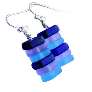 Stacked Blue & Purple Earrings