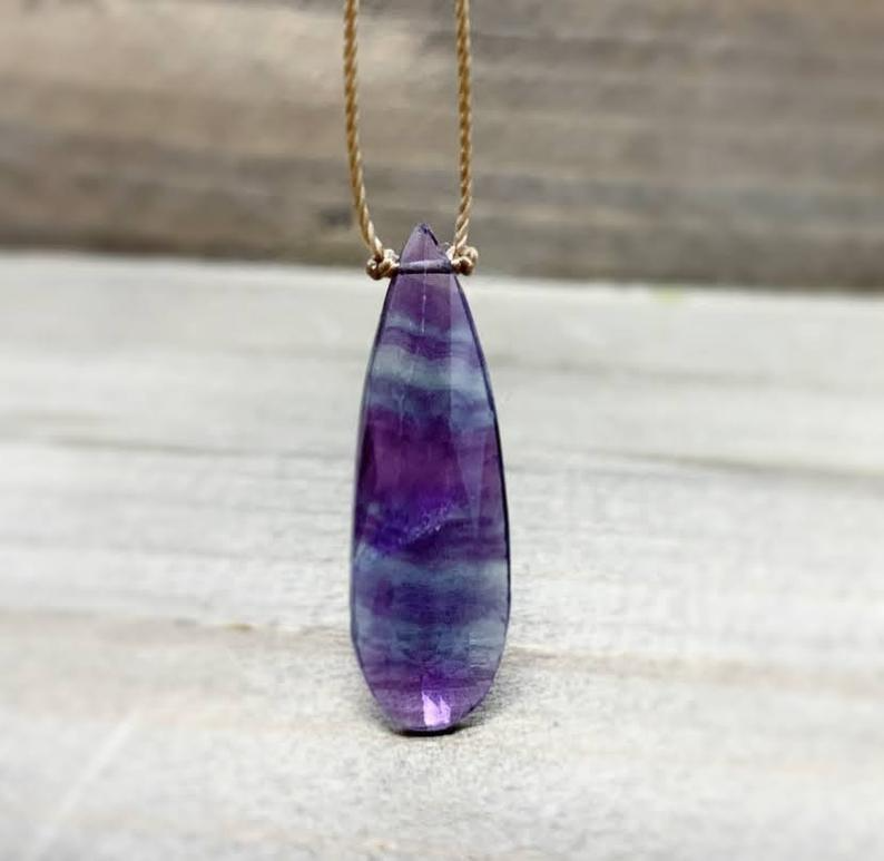 Fluorite Teardrop Necklace