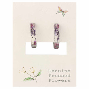 Acryllic dried flower hoop earrings