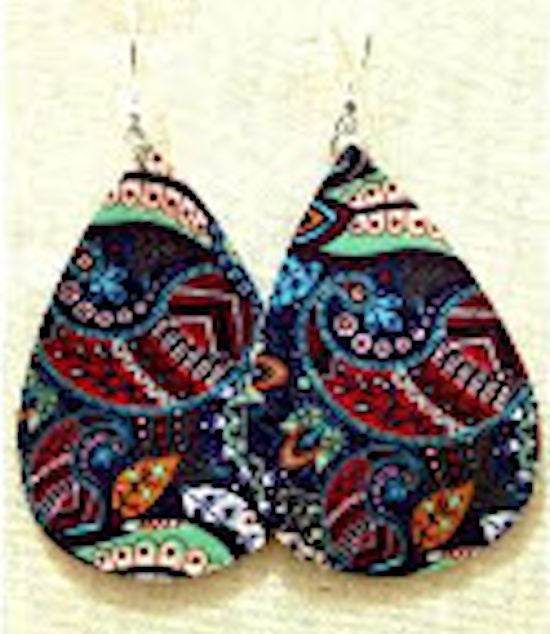 earrings leather paisley