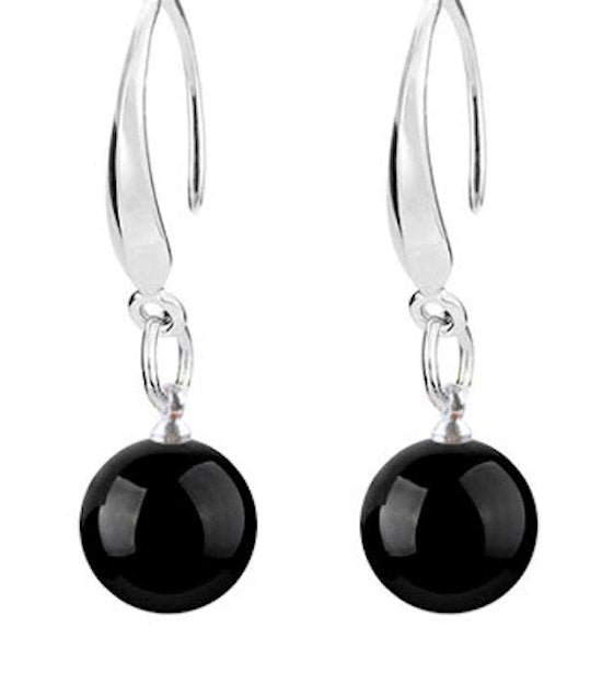 earrings black stone