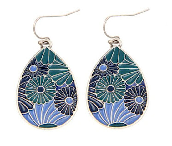 earrings teardrop enamel