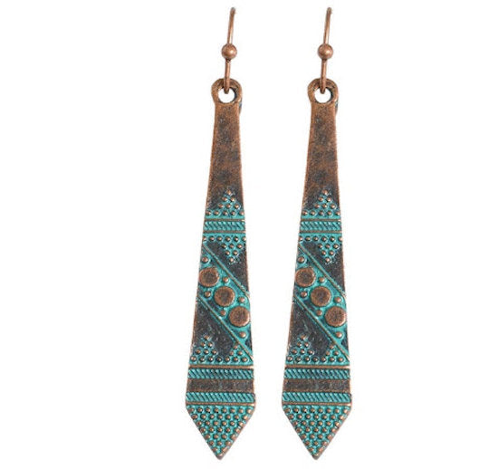 earrings bronze patina