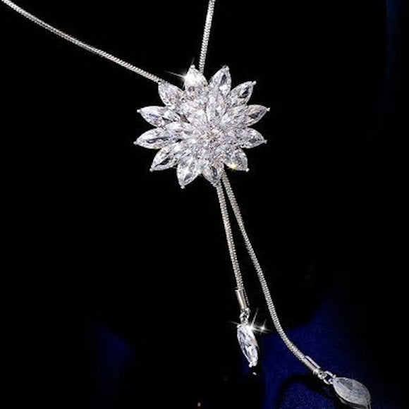 necklace snowflake rhinestone