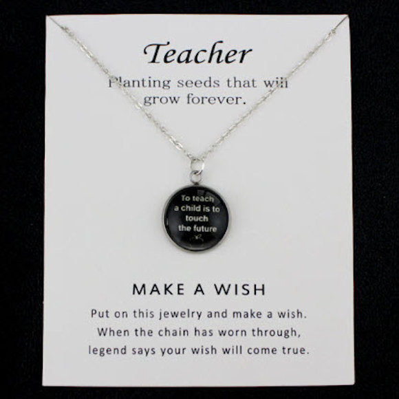 necklace teacher red apple