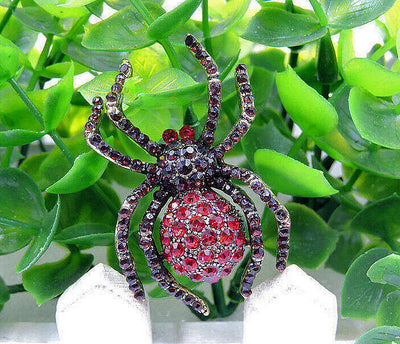 Magnolia Mountain Jewelry Rhinestone Spider Brooch