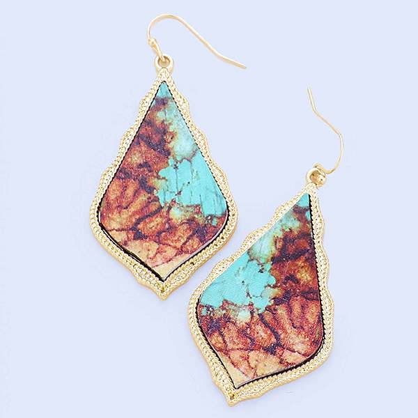 Printed Moroccan Wood Earrings