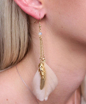 Multi Dangle Feather Earrings