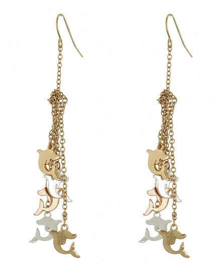 Dangling Dolphin Earrings