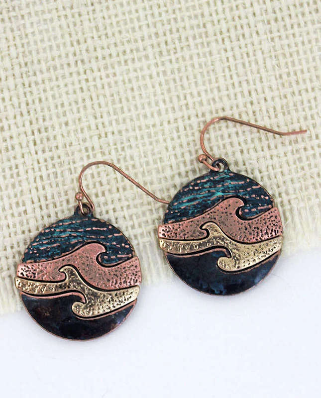 Multi Metal wave earrings