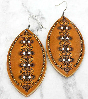 Leather Earrings with Moroccan Flair